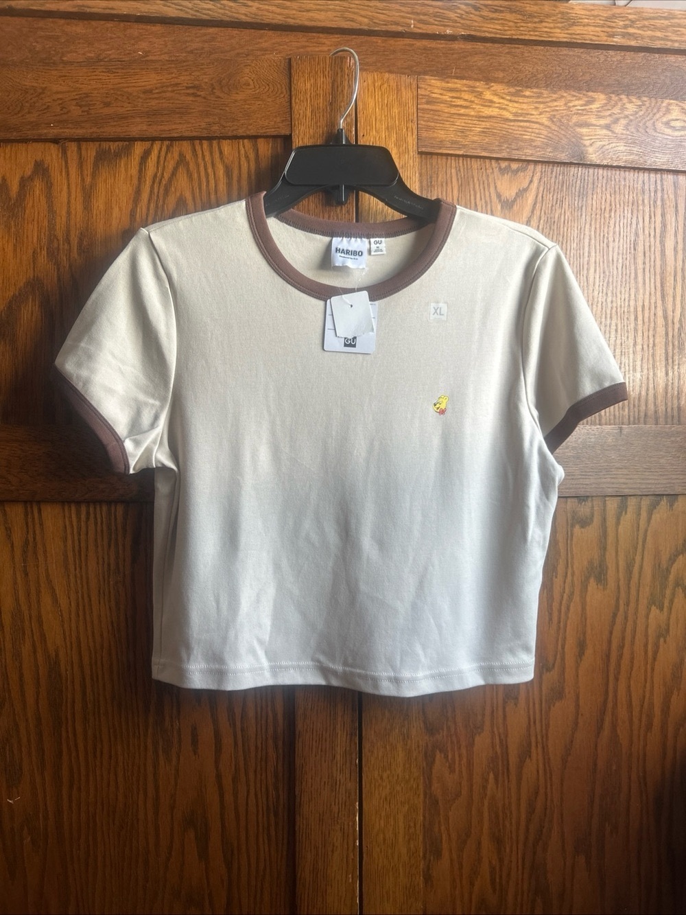 HARI Cream Ringer Tee with Brown Trim - Kids